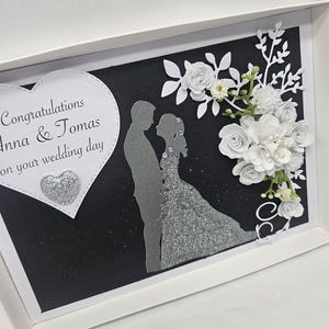 Handgemaakte luxe GEPERSONALISEERDE Trouwdagkaart Bruidegom Bruid VERJAARDAG Engagement Presentatiedoos 3D KEEPSAKE-kaart