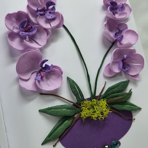 Cartão de aniversário de luxo feito à mão para mãe especial, irmã, amiga, esposa, avó, nan, orquídea, cartão de flor