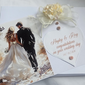 Elegante tarjeta de felicitación de boda con diseño de lujo para un día especial para los recién casados.