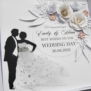 Hochzeitskarte Handgemachte PERSONALISIERTE Jubiläumskarte für spezielles Paar Tochter und Sohnandenken-Karte mit Geschenkbox