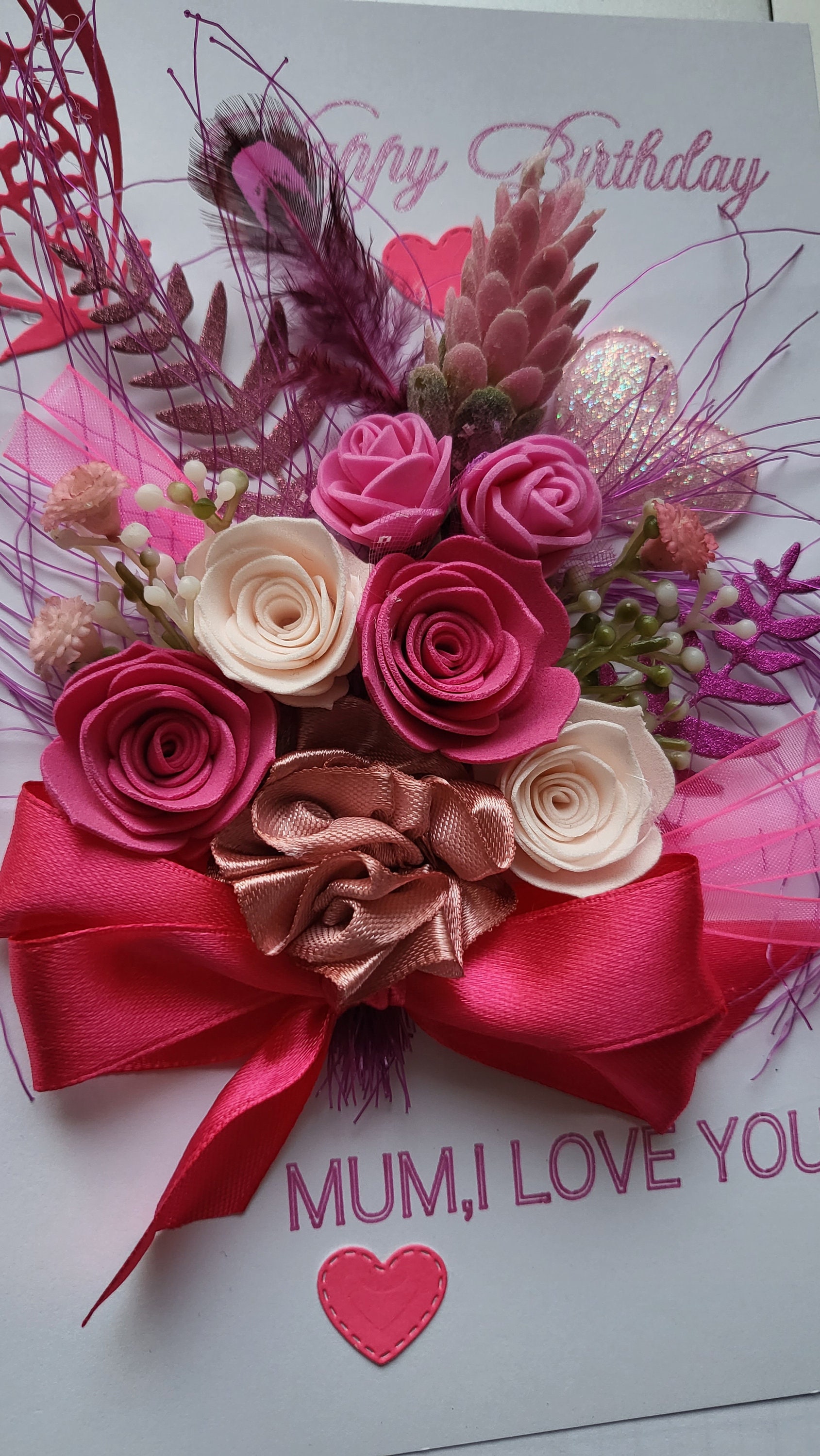 Luxury PERSONALISED Handmade BIRTHDAY Card 21st 30th 40th 50th 60th 80th Any Age Daughter Wife Sister Mum Mother's day 3D Gift Box