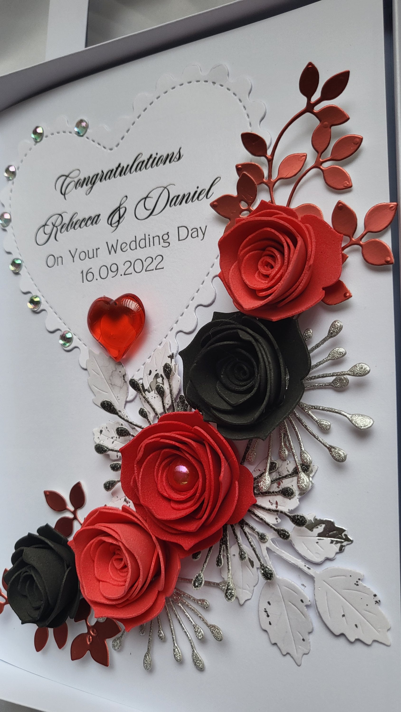 Ruby Ann Card Personalized Ruby Anniversary Card: 3D Foam Red Roses Keepsake - Etsy