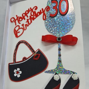 Handgemachte personalisierte Geburtstagskarte 16,18,21,30,40,50,60 jedes Alter Geschenkbox GEBURTSTAG Mädchen 30