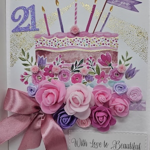 Handgemachte Geburtstagskarte Boxen Karte PERSONALIZED Karte für Tochter 18.21st60er 70er 80er Geburtstagskarte jedes Alters