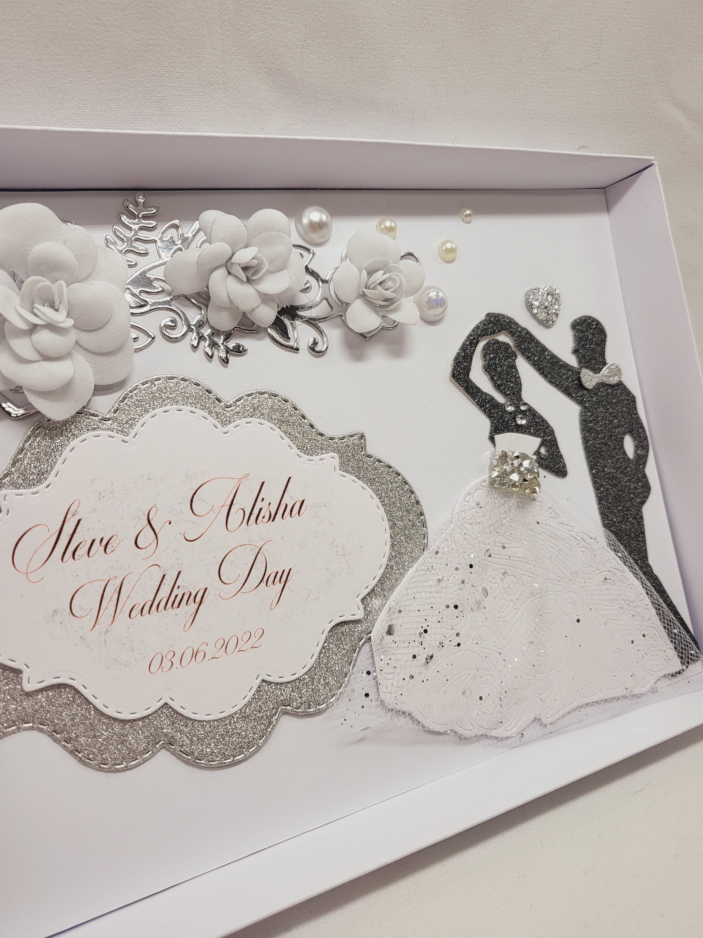 Luxury Handmade PERSONALISED Card WEDDING Day Anniversary Engagement ...
