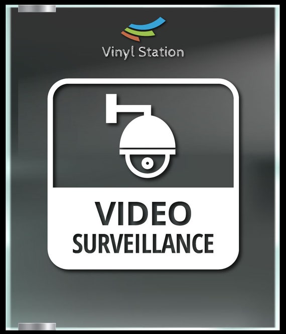 Security Video Cameras in use Recording Sign Business Store Vinyl Window Decal.