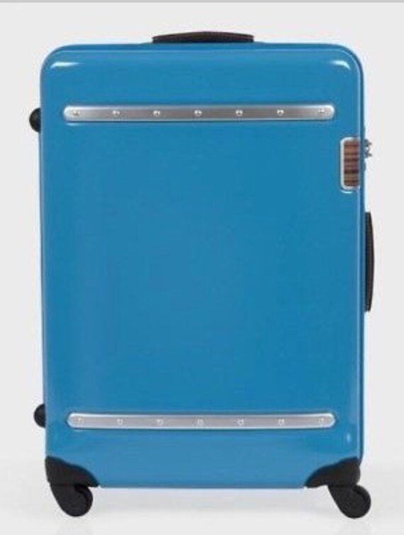 bright blue suitcase