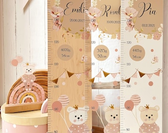 Messlatte Kinder, Messlatte Holz, Babygeschenk Geburt, Messlatte personalisiert, Messlatte Tier, Kinderzimmer, Baby, Taufe, Montessori