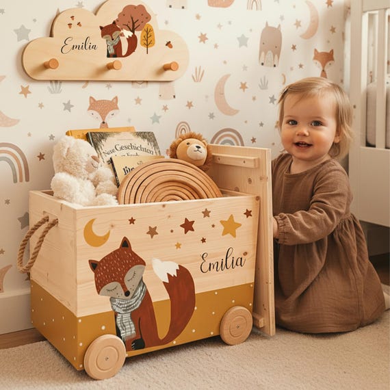 Spielzeugkiste, Kinderaufbewahrung, Geschenk für Kinder, Spielzeugaufbewahrung, Namenskiste, Holzkiste personalisiert, Geburtsgeschenk,Taufe