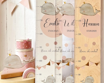 Messlatte Kinder, Messlatte Holz, Babygeschenk Geburt, Messlatte personalisiert, Messlatte Tier, Kinderzimmer, Baby, Taufe, Montessori