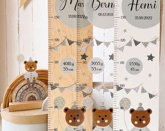 Messlatte Kinder, Messlatte Holz, Babygeschenk Geburt, Messlatte personalisiert, Messlatte Tier, Kinderzimmer, Baby, Taufe, Montessori