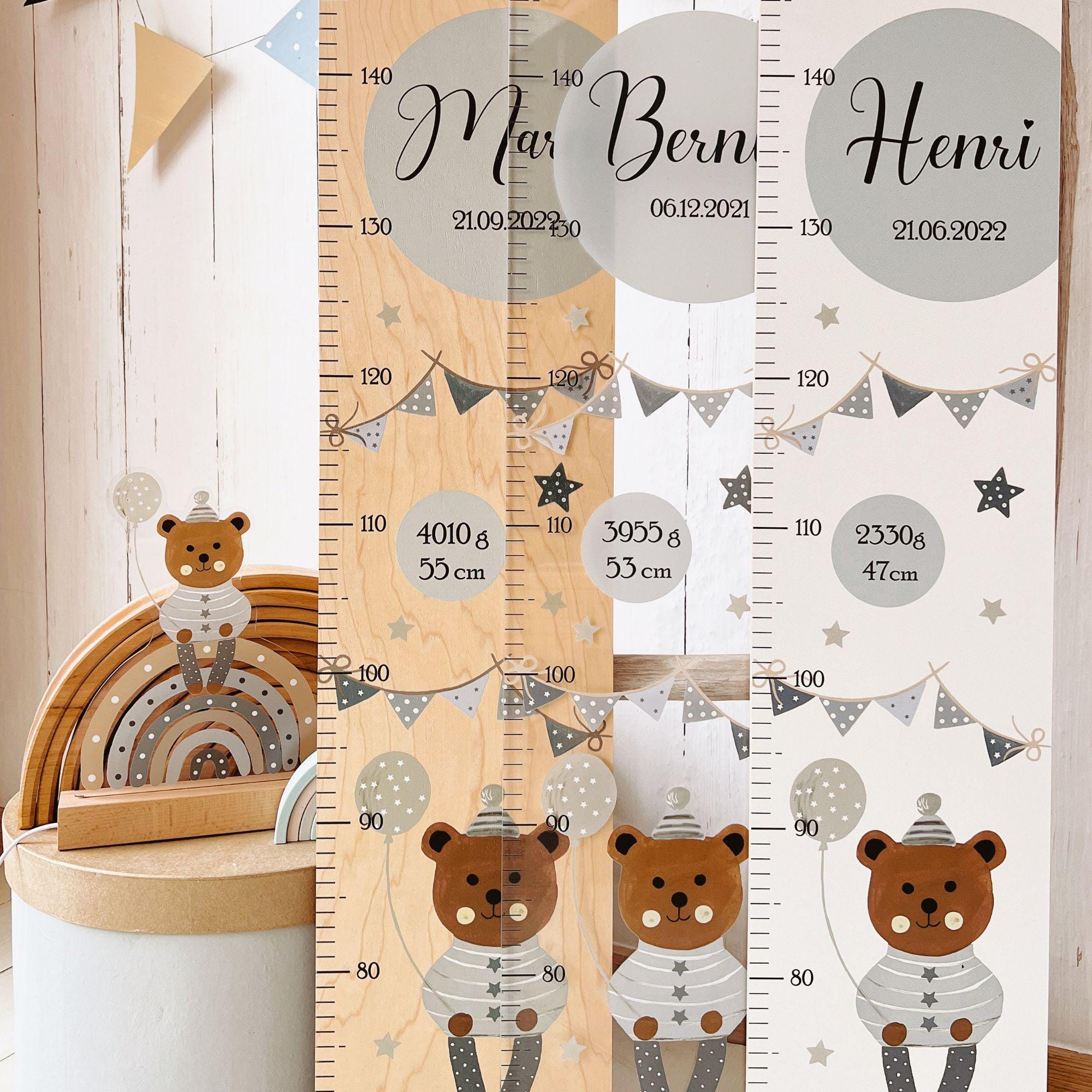 Messlatte Kinder Personalisiert - Holz-Messlatte Mit Reh-Motiv 90-150cm