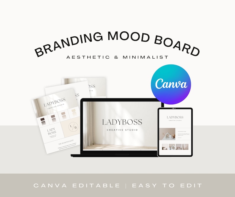 Brand Kit Template Mini Brand Board Template Premade Neutral Branding Brand Kit Template Mini Brand Board Template Premade Neutral Branding