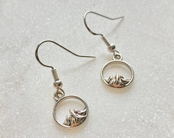 Mountain Earrings, Mountain Range Earrings, Mountain Jewelry, Silver Mountain Earrings