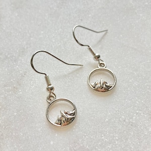 Mountain Earrings, Mountain Range Earrings, Mountain Jewelry, Silver Mountain Earrings