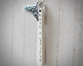 Make A Splash Whale Tail Necklace, Hand-Stamped