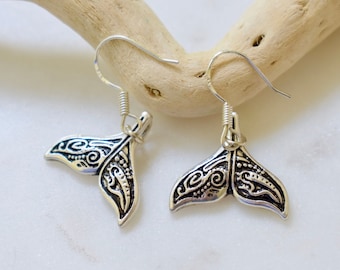 Whale Tail Earrings, Whale Earrings, Tail Earrings, Fish Earrings, Dolphin Tail Earrings, Polynesian Earrings, Hawaii Earrings