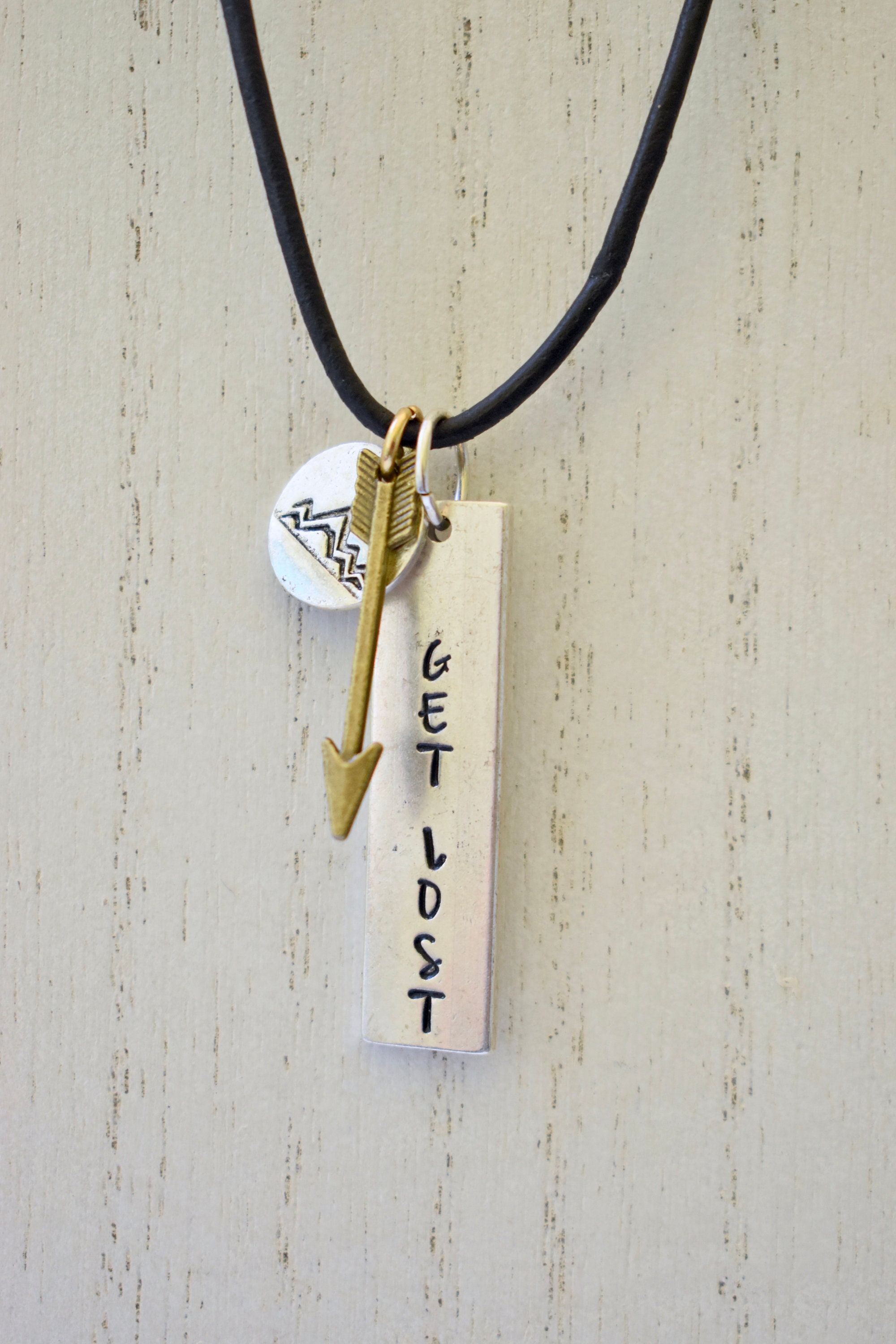 Get Lost Necklace Mountain Necklace Personalize Necklace Etsy