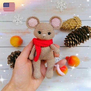 Crochet mouse pattern / small amigurumi toy rat / little pocket toy / cheer up gift tutorial
