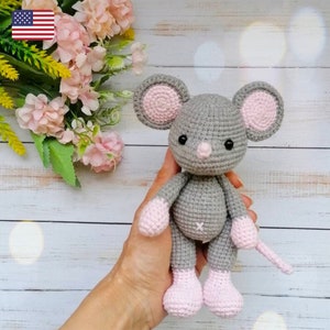 Crochet mouse pattern, amigurumi toy PDF