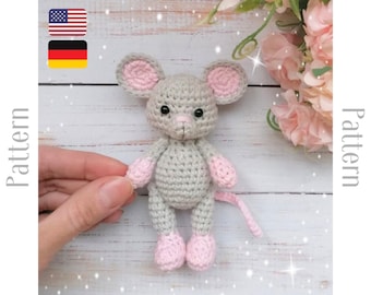 Crochet mouse pattern / small amigurumi toy PDF / little rat crochet pattern