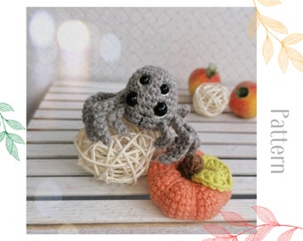 Crochet spider pattern, Halloween amigurumi decor, cute small toy, beginners friendly