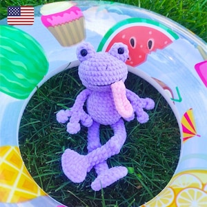 Crochet frog pattern, amigurumi plush frog tutorial in English, summer toy