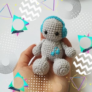 Crochet pattern amigurumi robot Miniature amigurumi toy pattern pdf image 4