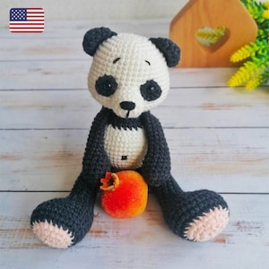 Crochet panda bear pattern amigurumi toy PDF