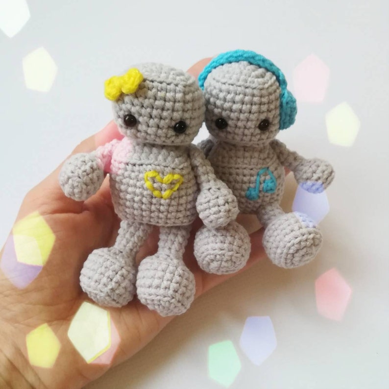 Crochet pattern amigurumi robot Miniature amigurumi toy pattern pdf image 5