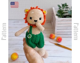 Crochet lion pattern, amigurumi toy tutorial in English