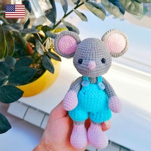 Crochet mouse pattern, amigurumi plush toy PDF