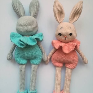 Crochet bunny pattern, amigurumi toy doll PDF, gift for girl, Easter bunny, English / Spanish / German image 7