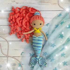 Crochet mermaid pattern amigurumi doll tutorial in English image 2