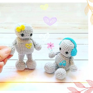 Crochet pattern amigurumi robot Miniature amigurumi toy pattern pdf image 1