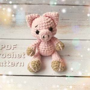 Small crochet pig pattern PDF amigurumi toy