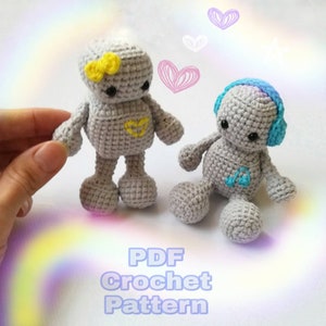 Crochet pattern amigurumi robot Miniature amigurumi toy pattern pdf image 2