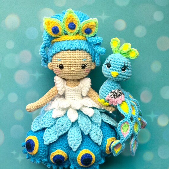 crochet peacock dress doll pattern, girl in a beautiful dress, amigurumi doll tutorial, diy gift for girl Handmade crochet Size:34W X 34L Mango Wood black mini dress formal kids and toddlers.