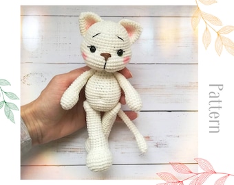 Crochet cat pattern / amigurumi doll animal plush toy PDF