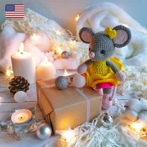 Crochet mouse pattern / Amigurumi plush toy PDF / Mouse girl / Mouse in dress