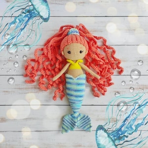 Crochet mermaid pattern amigurumi doll tutorial in English image 6