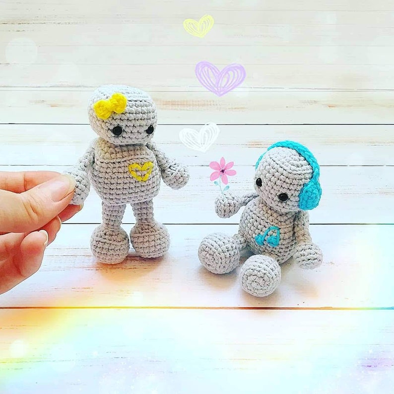 Crochet pattern amigurumi robot Miniature amigurumi toy pattern pdf image 8