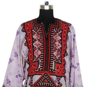 BDR081 Vintage Afghan Dress Embellishment, Antique Kuchi Dress Tribal Bib With Embroidery Dress Vintage Kuchi Dress Traditional Embroidery