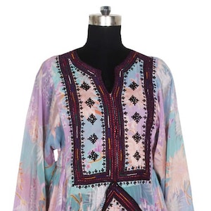 BDR082 Vintage Afghan Dress Embellishment, Antique Kuchi Dress, Tribal Embroidered Bib, Beadwork Dress
