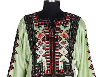BDR008 Vintage Embroidered Afghan Dress, 1970s Vintage handmade Kuchi dress traditional embroidery