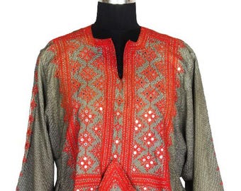 BDR021 Vintage 70s Afghan Dress, Embroidered, Patchwork Vintage handmade Kuchi dress traditional embroidery