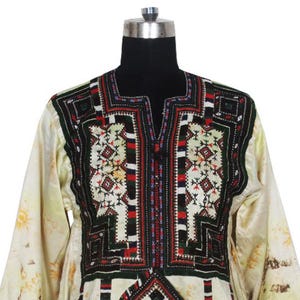 BDR044 Vintage Afghan Dress Embellishment, Antique Kuchi Dress Tribal Bib With Embroidery Dress Vintage Kuchi Dress Traditional Embroidery