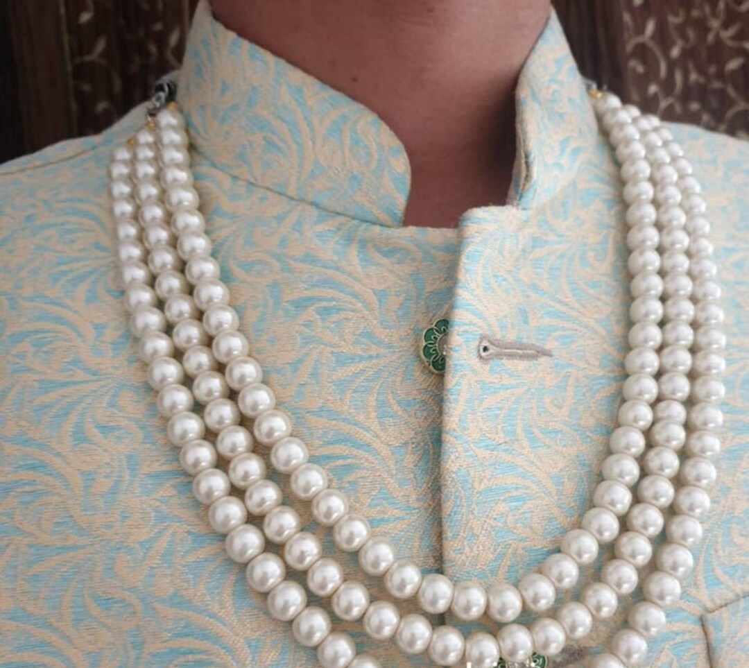 Pearl necklace for sherwani deals