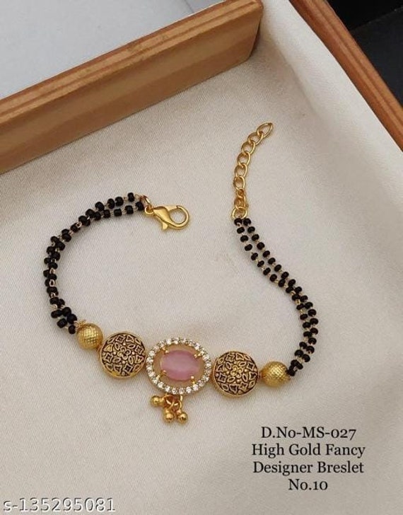 15 Latest Bracelet or Hand Mangalsutra Designs 2022 - Tips and Beauty |  Latest bracelets, Beautiful gold necklaces, Diamond hand bracelet