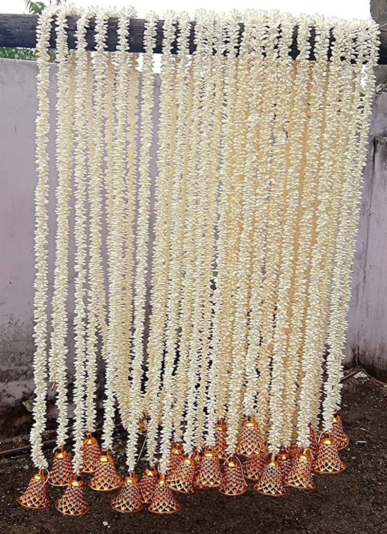 5 Ft Artificial Jasmine Flower Garlands Wedding/ Mehndi/mandap Etsy